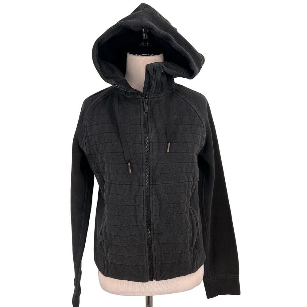 Lululemon Black Fleece Be True Quilted Hoodie Zip Up Jacket Size 4